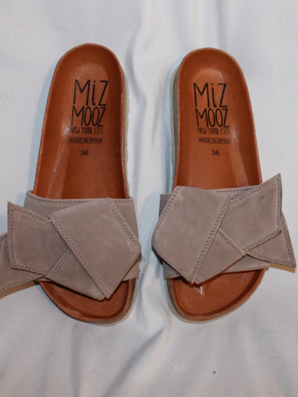 Miz Mooz women's suede slide sandals